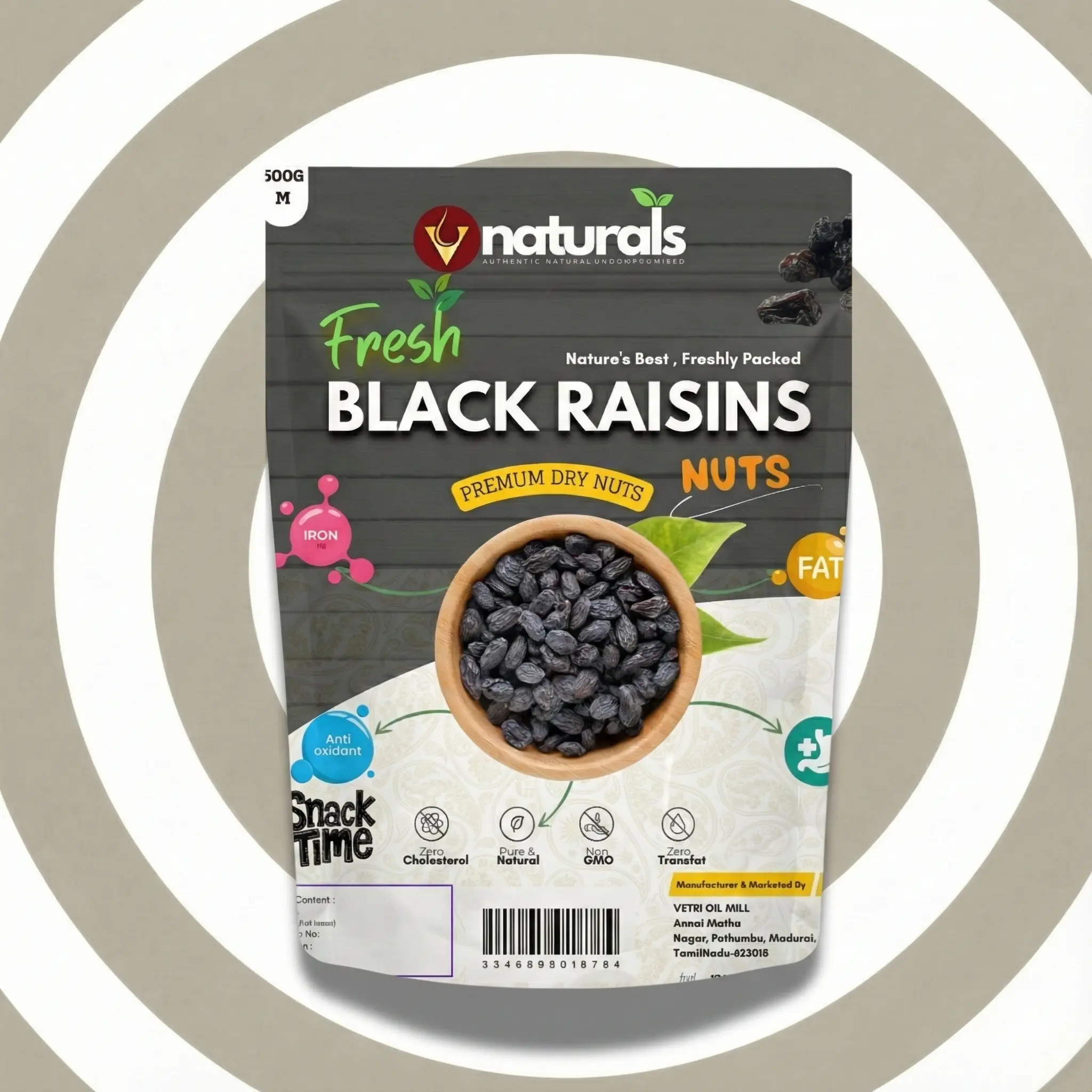 Healthy snacking with premium Afghani black raisins - boost energy and blood health