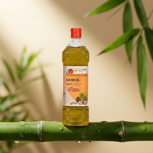 Cold pressed castor oil bottle in Madurai made using natural extraction and traditional methods”