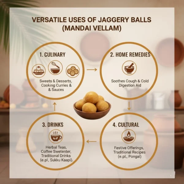1kg Manda Vellam jaggery ball – pure unrefined sugarcane jaggery