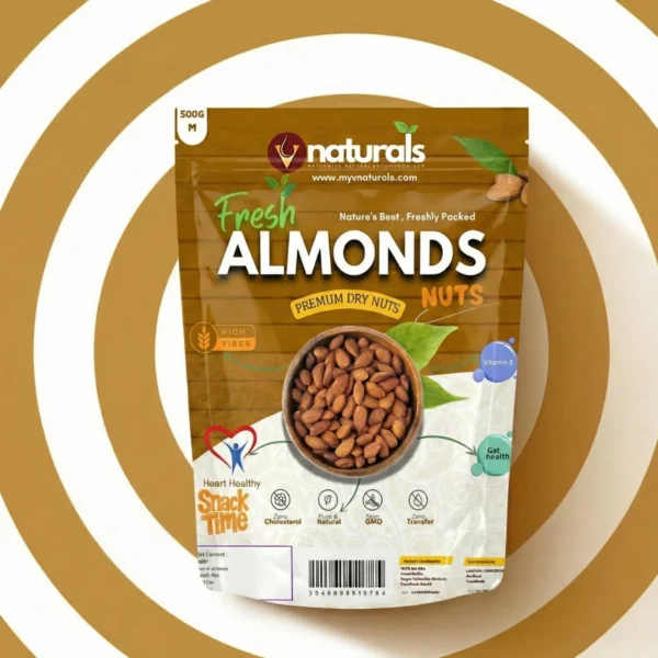 Shop vnaturals roasted almonds at our Indian grocery store. Premium oven roasted badam, 100% natural with no preservatives. Affordable dry fruit prices online! (