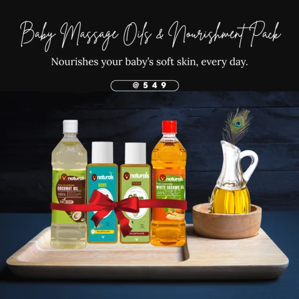 Vnaturals Baby Massage Oils & Nourishment Kit – Natural care for soft, healthy baby skin