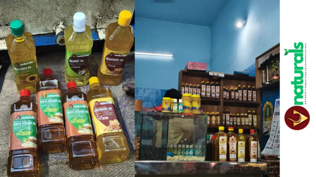 Cold pressed oil in Trichy made using traditional marachekku method